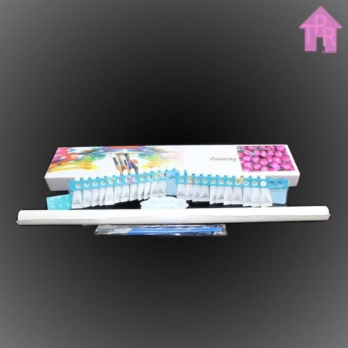 

TERLARIS DIY - Set Melukis / paint by number kit - FLOWER 40x50cm. part-8