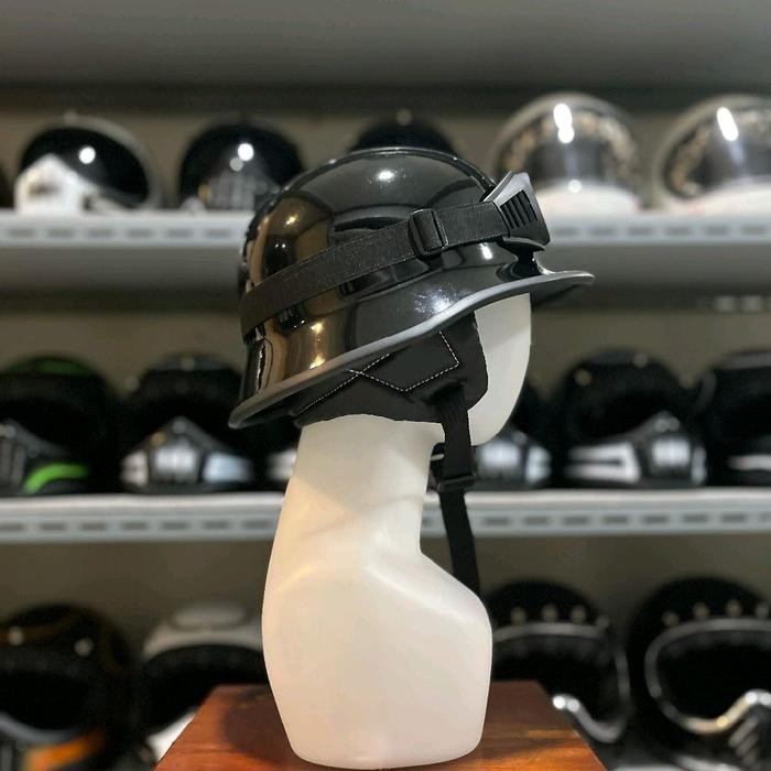 Helm Custom Los Santos Vintage Black Glossy! Helm Chips Cooper Retro Classic