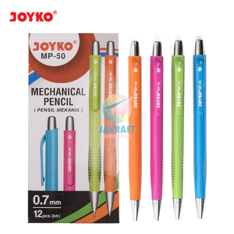 

UM1 (12 Pcs) GROSIR Pensil Mekanik 2B JOYKO MP-50 Tebal 0.7 mm Retractable Mechanical Pencil PACK