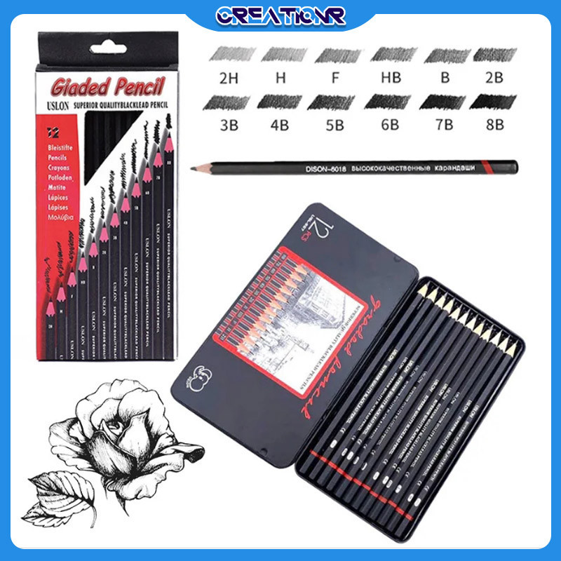 

UM1 12pcs 2H-8B-pensil Sketsa/pensil Sketsa 1 Set/pensil Menggambar/set Pensil Sketsa/pensil Khusus
