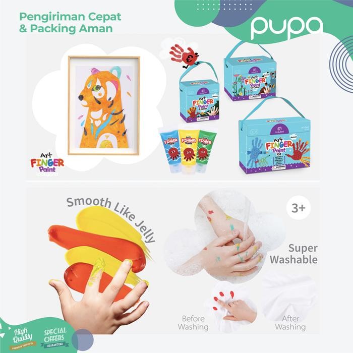 

TOOKYLAND - WASHABLE ART FINGER PAINT / CAT SENI TANGAN ANAK NON-TOXIC