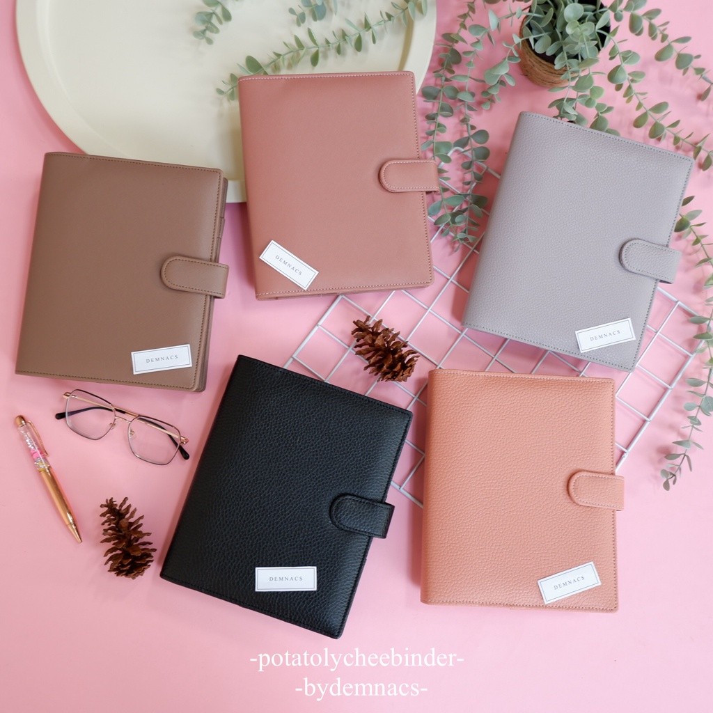 

Binder Polos A5 20ring B5 26ring aesthetic warna earth tone kulit sintetis Potatolychee Demnacs