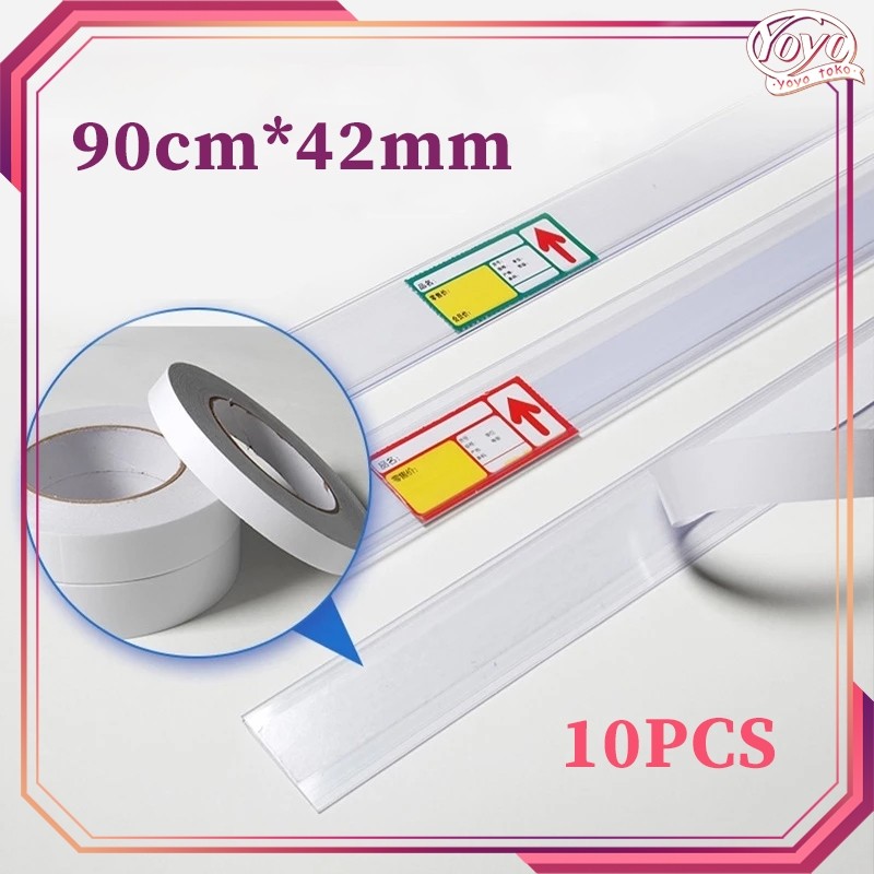 

UM1 10pcs Rail/ Label Rak Klip/ Card/ Supermarket Rail Pemegang Label 90cm
