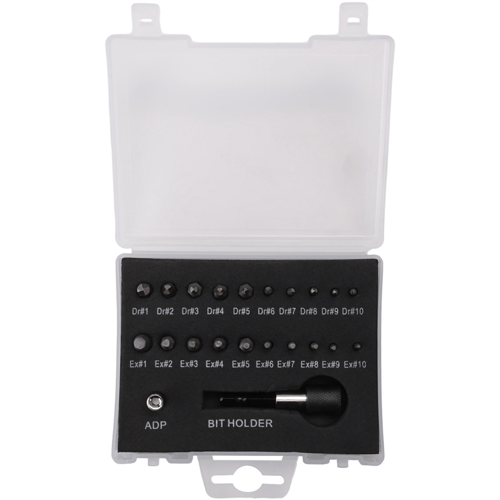 Damaged Screw Extractor Set,22 PCS Stripped Screw Extractor Kit, HSS Broken Screw Remover Set with