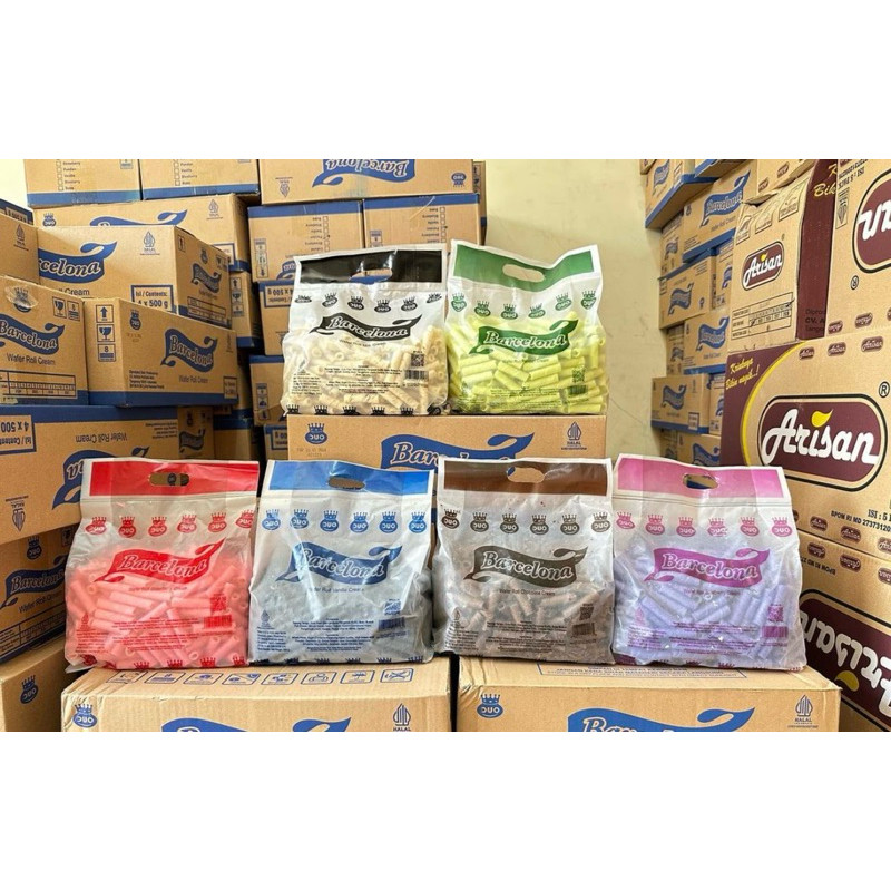 

AYOOOLLARIZSS!! SNACK ASTOR MINI BARCELONA WAFER ROLL CREAM KEMASAN BAG 500 GRAM ALL VARIAN