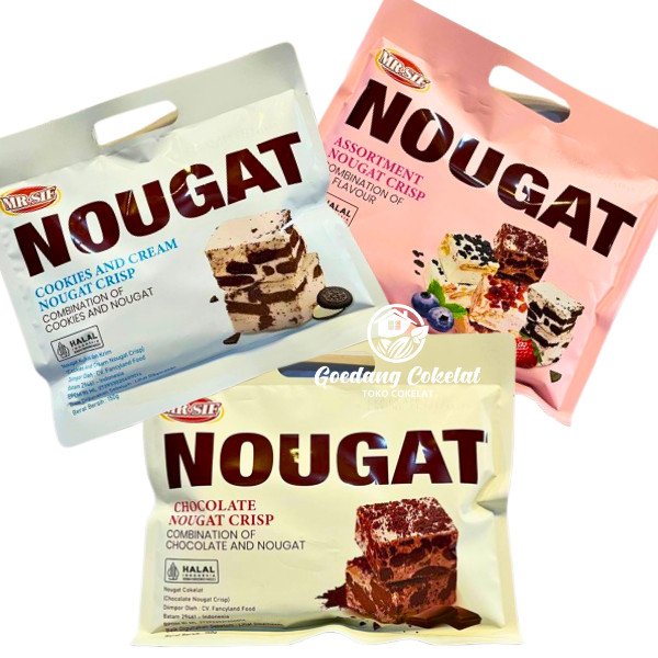 

AYOOOLLARIZSS!! MR.SIF NOUGAT Assortment Chocolate Cookies N Cream Strawberry Nougat Crisp Cemilan