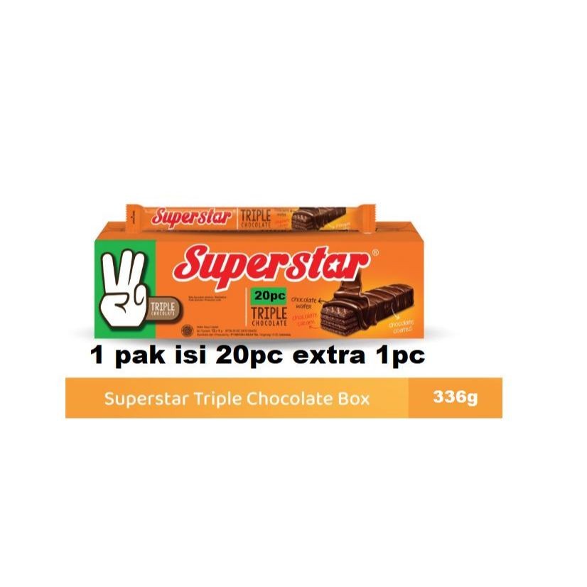 

AYOOOLLARIZSS!! Wafer Superstar (Superman) Triple Chocolate Kemasan Box (12 x 18 gram)