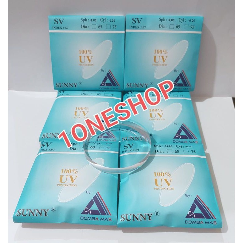 Lensa CRMC 1.67 Anti Radiasi Lensa minus super tipis merek DOMAS H-INDEX 1.67