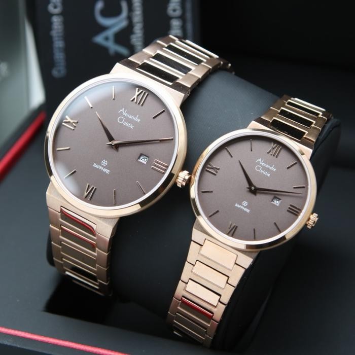 Alexandre Christie Ac8564 Ac 8564 Sapphire Glass Jam Wanita Original Asli 100%