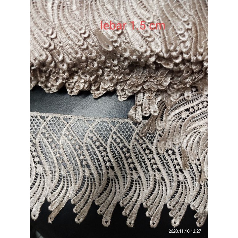 Renda bordir gyper kembang lancip renda lebar renda giper putih renda hitam renda oki renda mukena