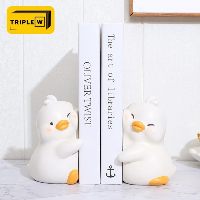 

Triplew Pembatas Buku Book Pajangan Bebek (2 Pcs) Lucu Stand Holder Organizer Twin Ducks Dekorasi