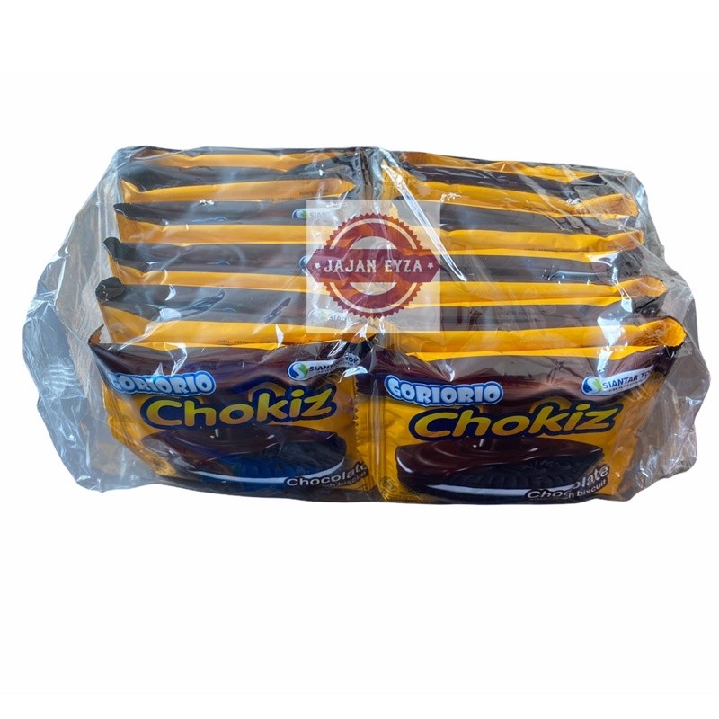 

Dapur Joglo Siantar Top Goriorio Chokiz 1Pack Isi 2Renteng /Goriorio Chocolate Sandwich Biskuit