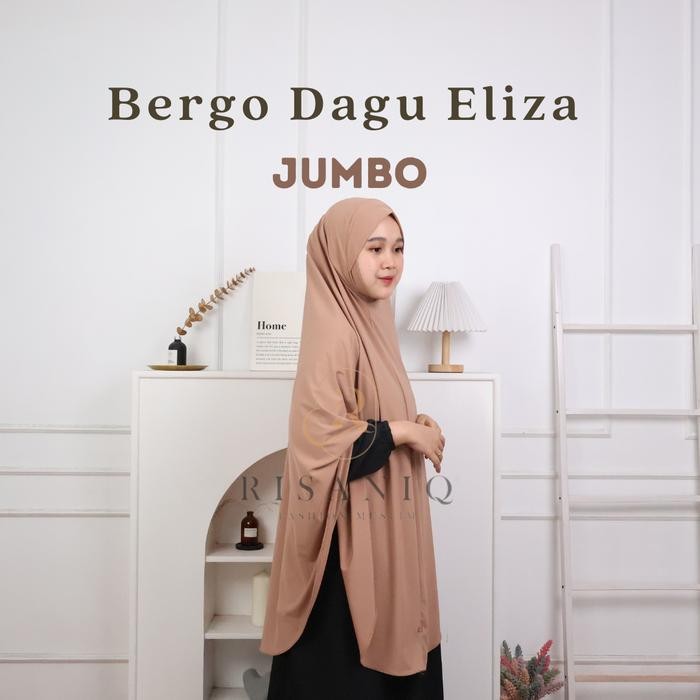 murah- (XXL) Bergo Dagu Eliza by Risaniq- BergoJersey Instant ANTEM (Anti Tembem)- Hijab Simple