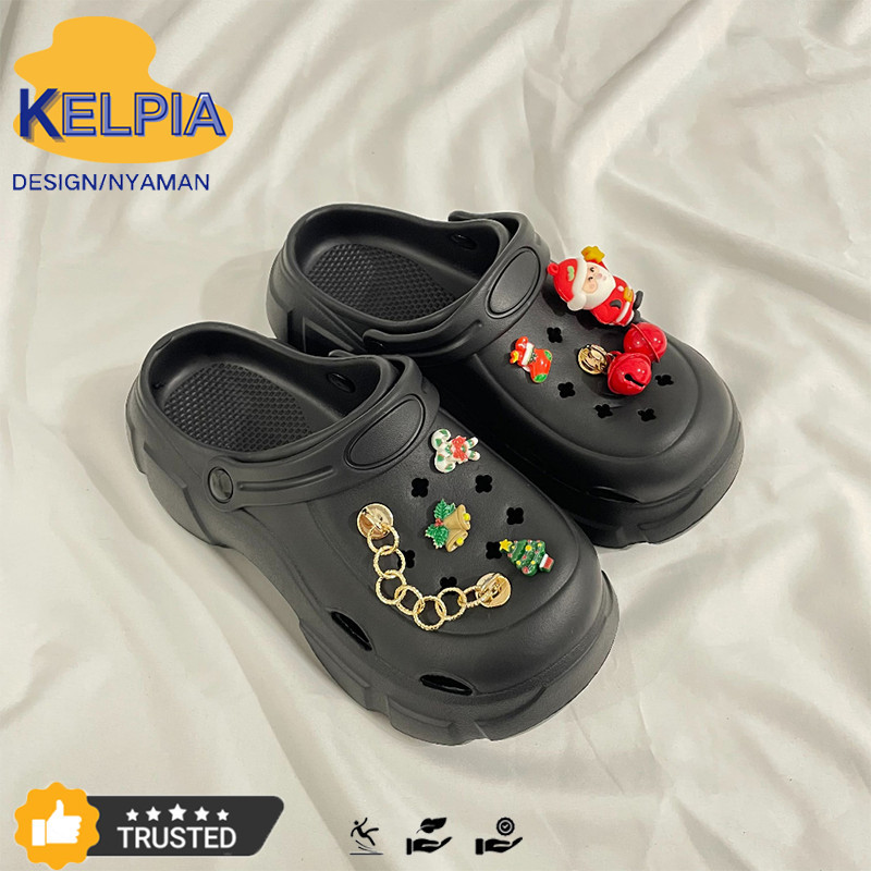 Sandal Baim Wanita Dewasa Bermotif Rantai Mainan Hari Natal Sandal Harian Bahan Karet Eva Lembut