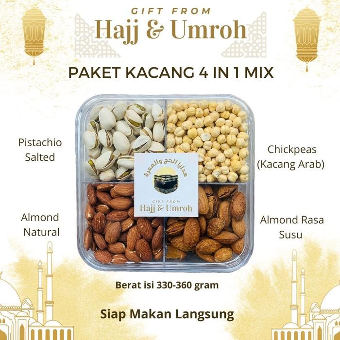 

EatFr3sh- PAKET KACANG 4 IN 1 Mix Nut 4in1 Nuts Almond Arab Pistasio Sekat