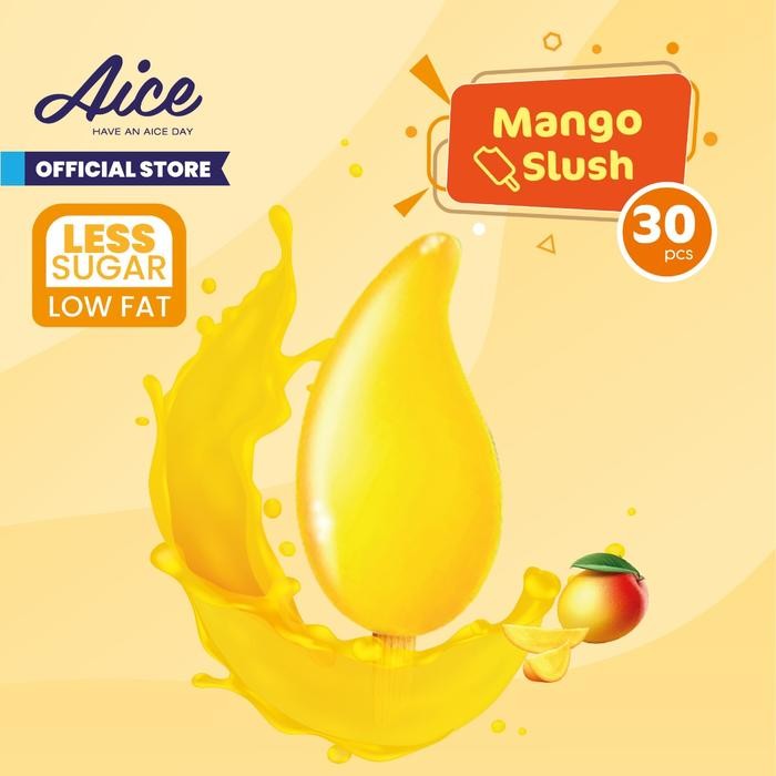

EatFr3sh- Aice Ice Cream Mango Less Sugar Es Krim (1 karton = isi 30 pcs) Eskrim