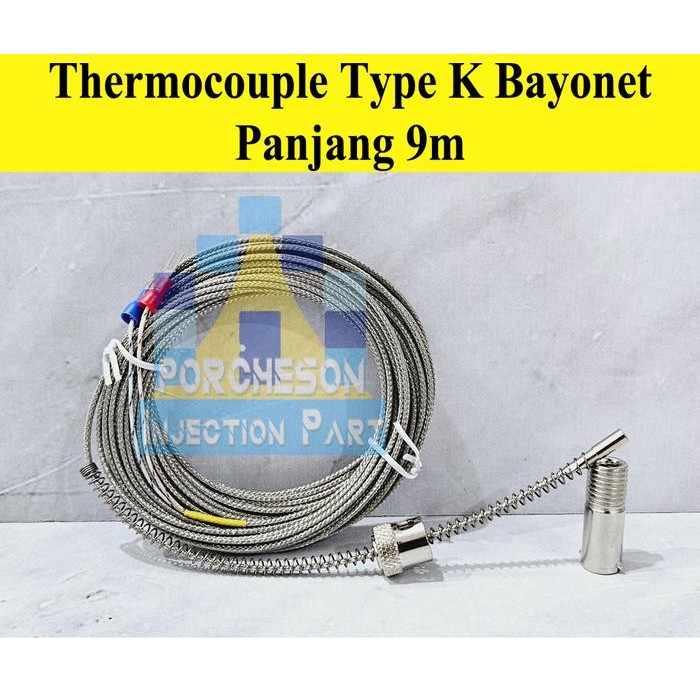 Paling Murah Thermocouple Type K Bayonet Probe Kabel 9M