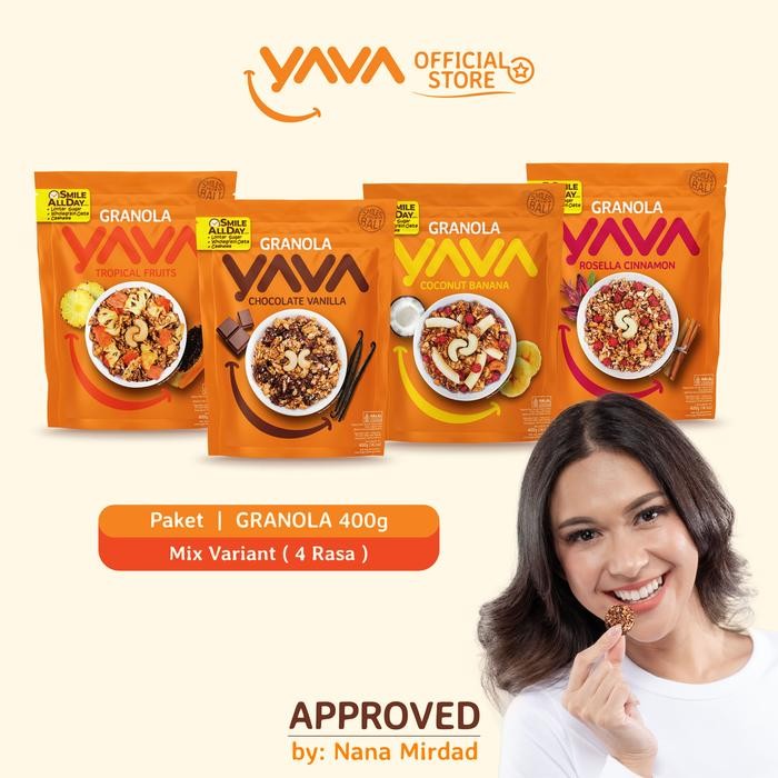 

EatFr3sh- YAVA Paket Granola 4 Rasa (4 x 400g)