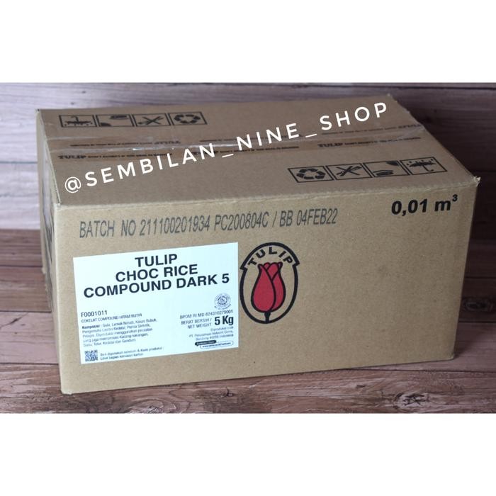

EatFr3sh- Tulip CHOCORICE DARK 5 Kg Meses Meises Chocolate Coklat Butir Compound