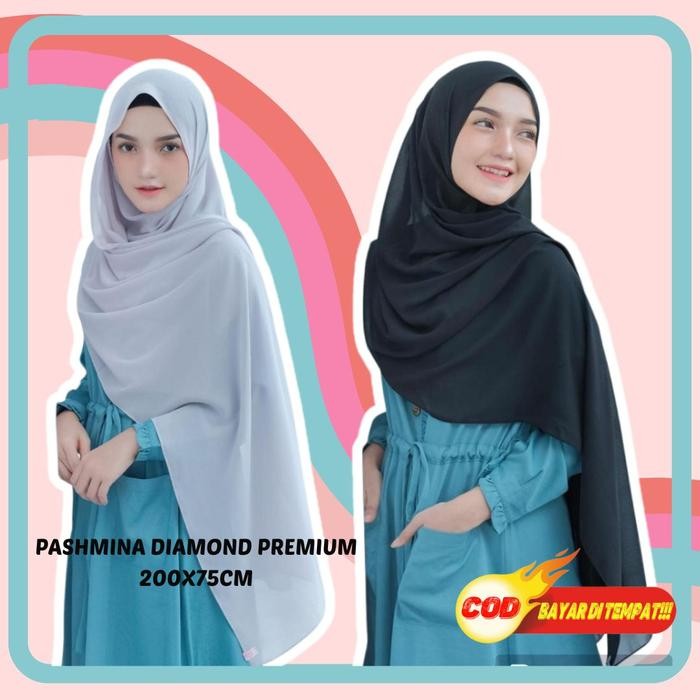 Hijmi- Pashmina Panjang Diamond Premium 200x75CM Kerudung Pasmina Dewasa
