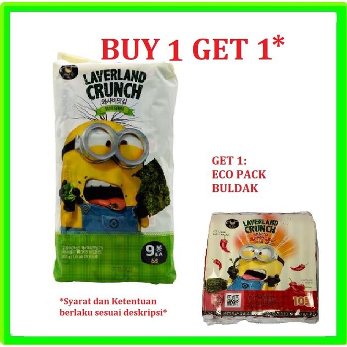 

EatFr3sh- Laverland Crunch Wasabi / Snack Rumput Laut Korea Rasa Wasabi