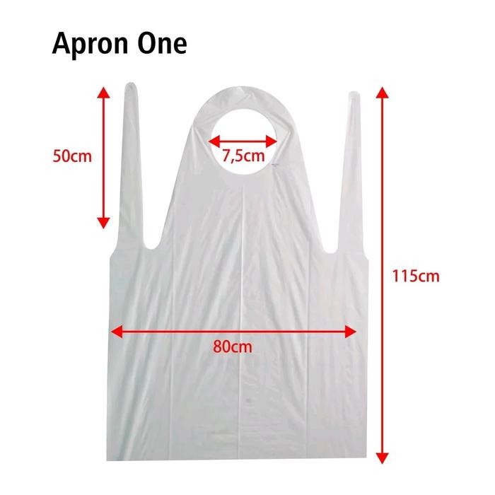 Apron Medis Plastik Onemed Box Isi 50Pcs Apron Medis Serbaguna Celemek Medis Plastik