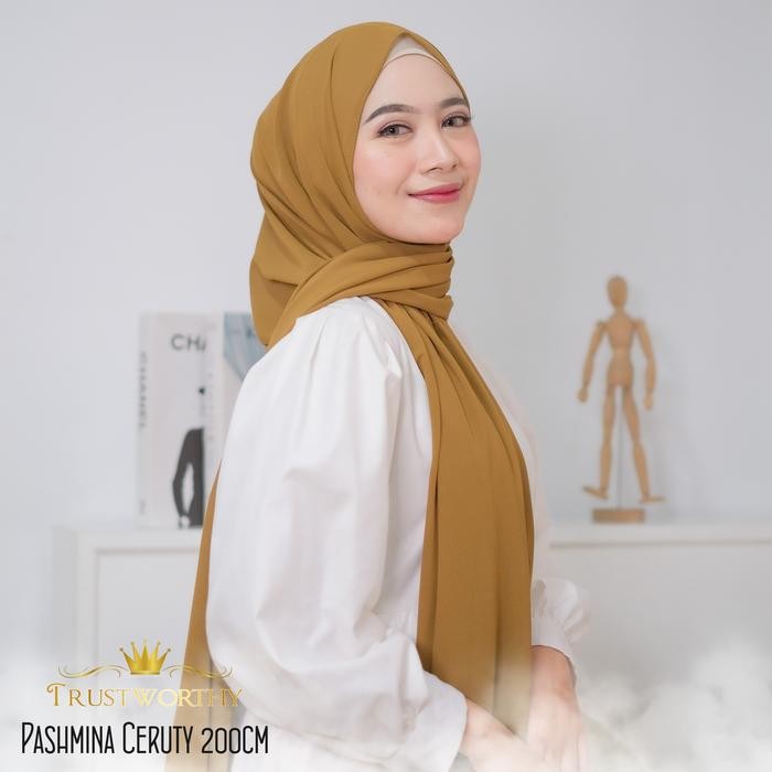 Hijmi- HIJAB PASHMINA CERUTY 200 CM / HIJAB PASHMINA SYAR'I CERUTY Cantik Instan Panjang Muslim
