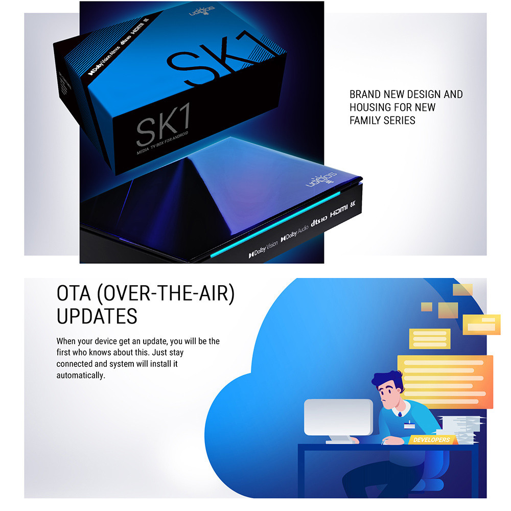 Amlogic S928X-K Android 11.0 8K Media Player Dolby Vision Ugoos Sk1 Tv Box Audio Atmos Dts Hd