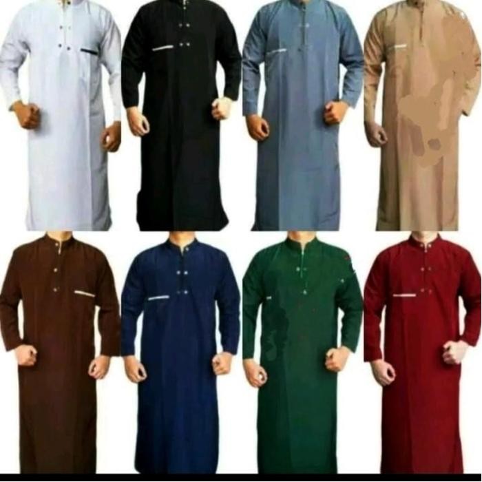 Fatir- jubah pria dewasa/gamis dewasa laki-laki Katun Hitam Putih Panjang Pria Muslim