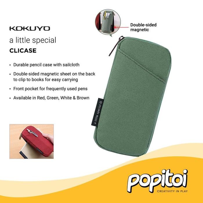 

No.OneBest- KOKUYO CLICASE Clip on Retro Pencil Case Tempat Pensil