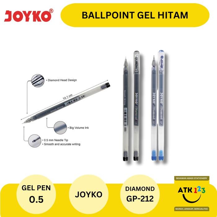 

No.OneBest- Ballpoint / Bolpen / Pulpen Joyko GP-212 Diamond Gel 0.5 Hitam (1 DUS)