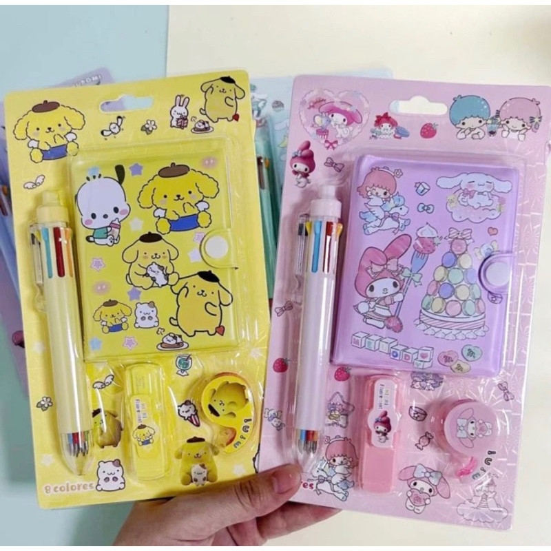 

UM1 Alat tulis sanrio set 4in1 kids stationary lucu souvenir ultah murah