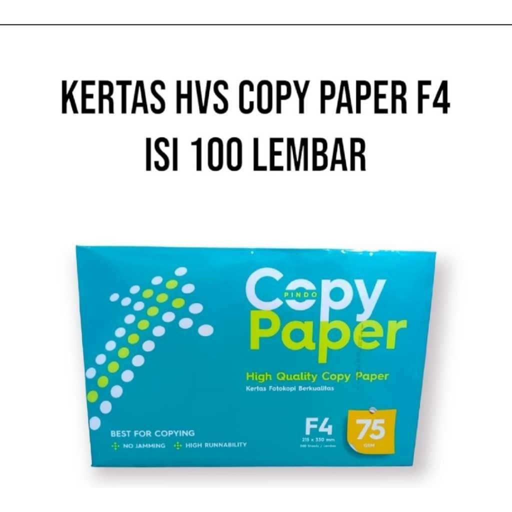 

UM1 KERTAS HVS UKURAN F4 / COPY PAPER / KERTAS FOPI 75 GSM ISI 100 LEMBAR