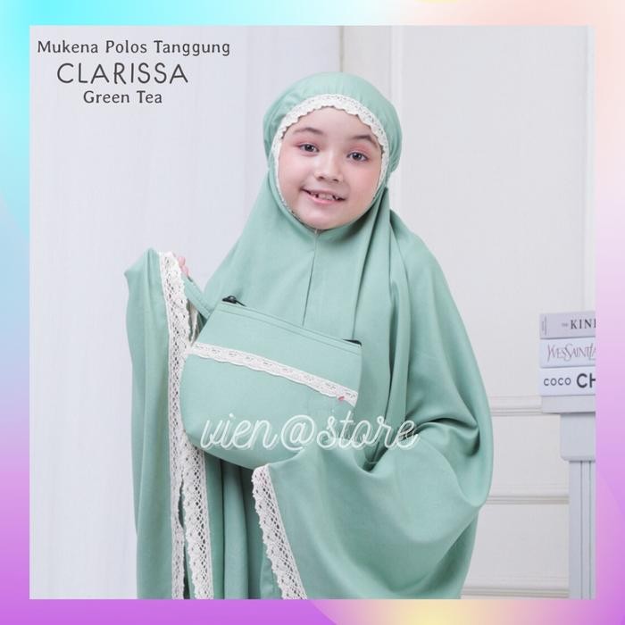 Modra- Mukena Anak tanggung katun adem Clarissa mukenah anak putih terbaru