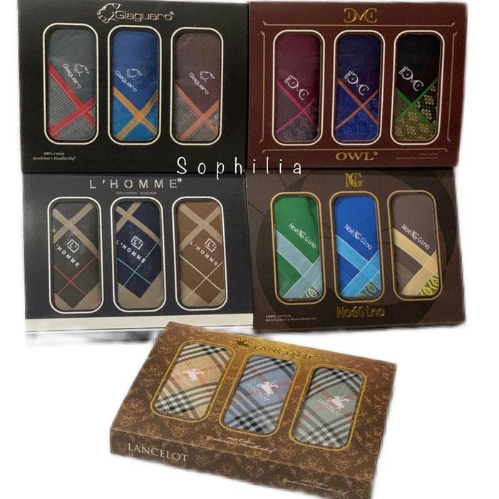 SAPU TANGAN COTTON COWOK PRIA LELAKI KATUN HALUS IMPORT ISI 6PCS