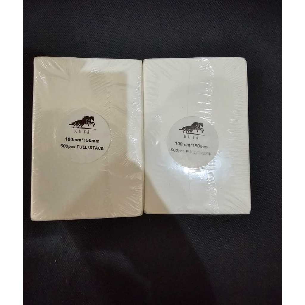 

UM1 THERMAL LABEL STICKER LIPAT FOLD KERTAS BARCODE MEREK KUYA ASLI 100X150 MM LEMBAR PREMIUM BRAND