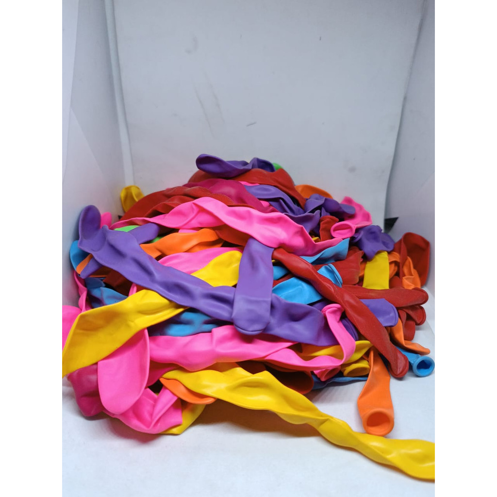 BALON KACANG PANJANG KARET LATEX WARNA WARNI BESAR MEREK PANDA 1 PAK ISI 100 PCS