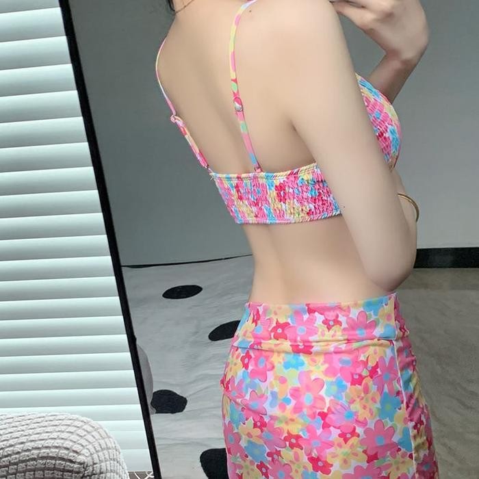 ready stok bae suzy bikini set skirt outer cover up baju renang wanita beachwear original