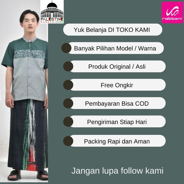 Sarye- Sarung Palestina Rabbani Asli Warna Putih / Sarung Rabbani Palestine Original / Sarung