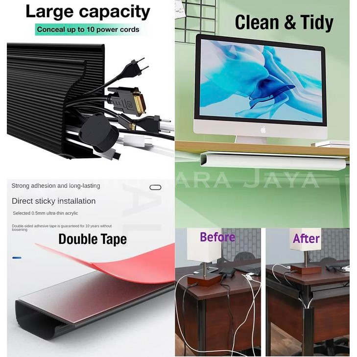 

Plato Cable Organizer Pengikat Cover Kabel Clip Meja Wire Winder Klem #Gratisongkir