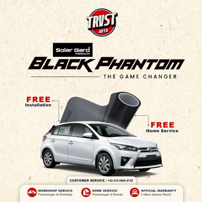 Kaca Film Solargard Black Phantom All Tipe Mobil (Depan Only)