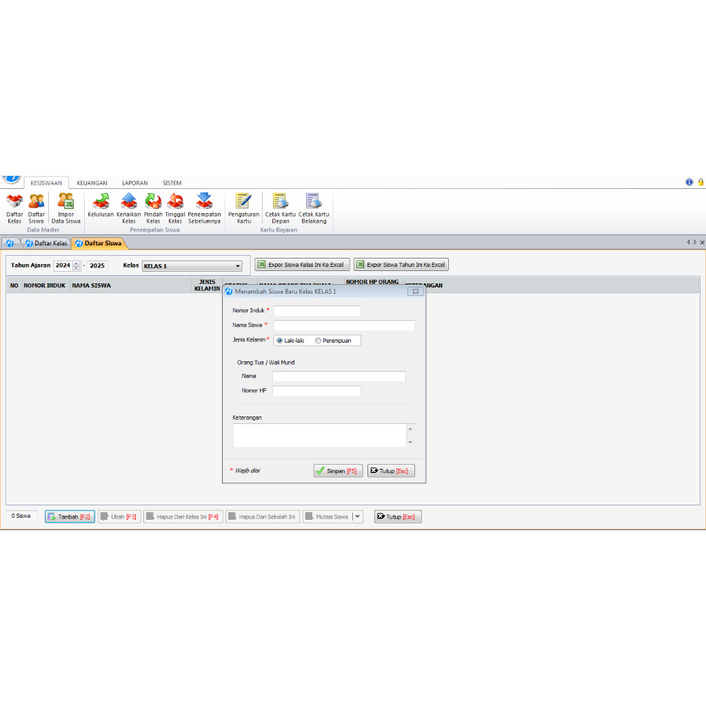 Software braja Asisten sekolah / keuangan sekolah / Pembayaran SPP