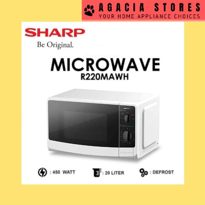 Pixora- Oven Sharp R220MAWH Microwave Listrik Low Watt 20Liter Sharp R220MAWH