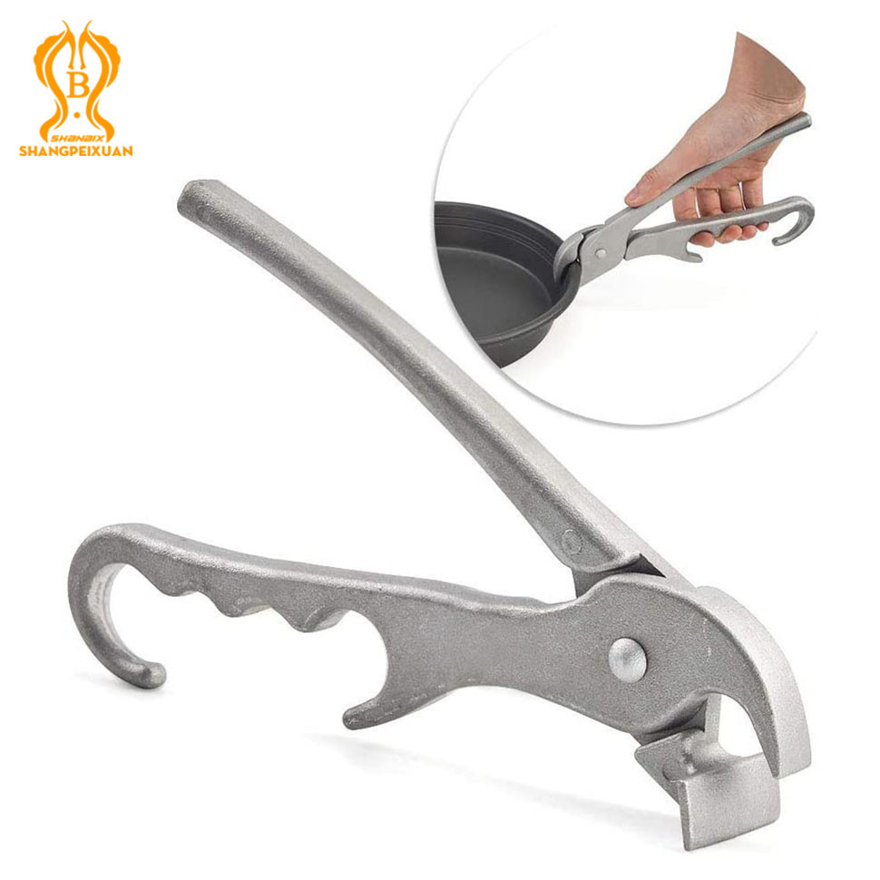NEW SHANGPEIXUAN Pizza Pan Gripper for Deep Pizza Pans Heavy Duty Cast Aluminum Pan Tongs for Pullin