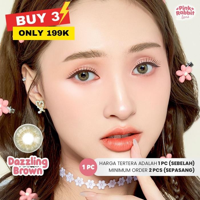 GASS. PINKRABBIT SOFTLENS DAZZLING BROWN - NORMAL, MINUS 0.5 S/D 8.00 (1PCS/SEBELAH)