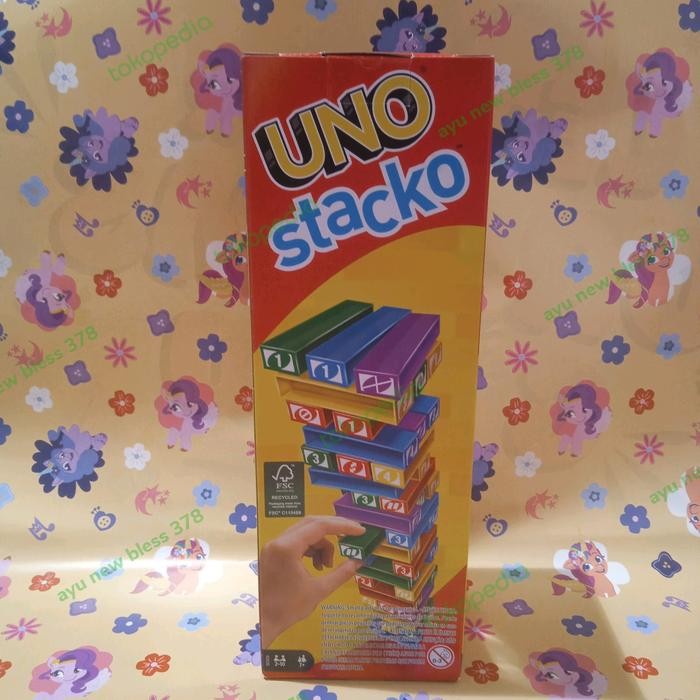 Mattel Games, Uno Stacko Original / Mainan Keluarga Uno Stacko Murah