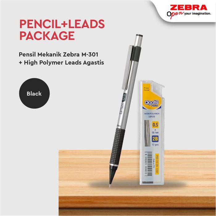

AqibSaza ZEBRA M-301 Pensil Mekanik 0.5mm Stainless Steel Barrel Mechanical Pencil - Free Isi pensil