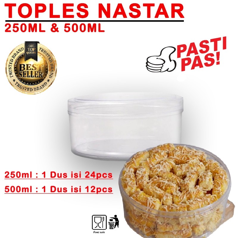 Toples Nastar Toples Mika 250gram Plastik Nastar Kue Nanas Kering Lebaran Bulat 250 Gram Toples