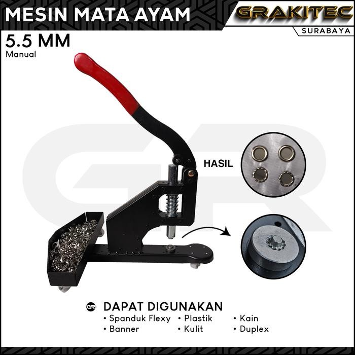 

Mesin Hand Press 5.5 & 10Mm Mata Ayam / Itik / Plong Banner Grakitec