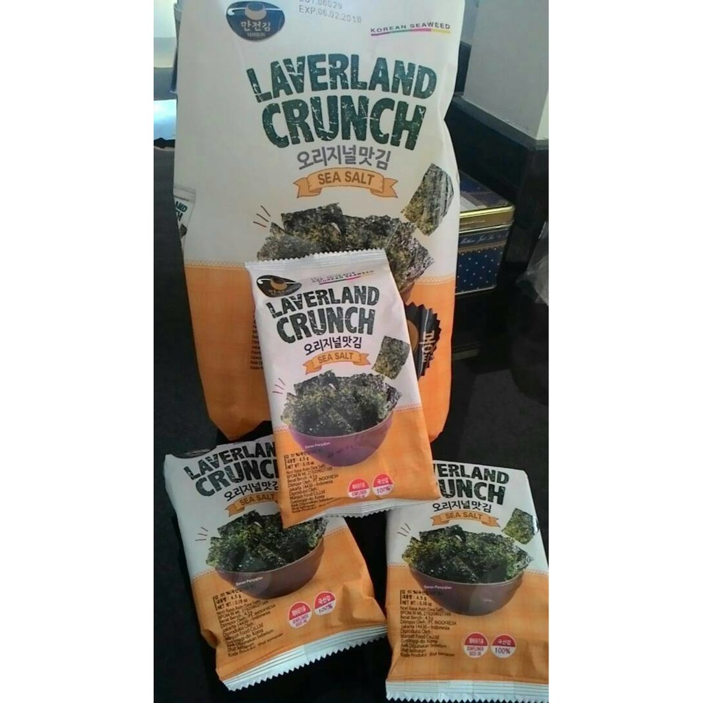 

Laverland crunch seaweed korea by manjun/ rumput laut snack sea salt
